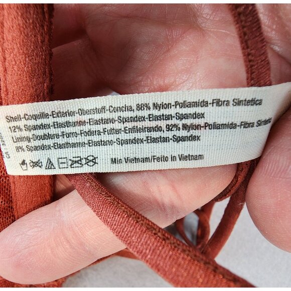 Free People Intimately FP Copper Lace Criss Cross Strappy Bra Bandeau UNpadded M - Picture 8 of 10